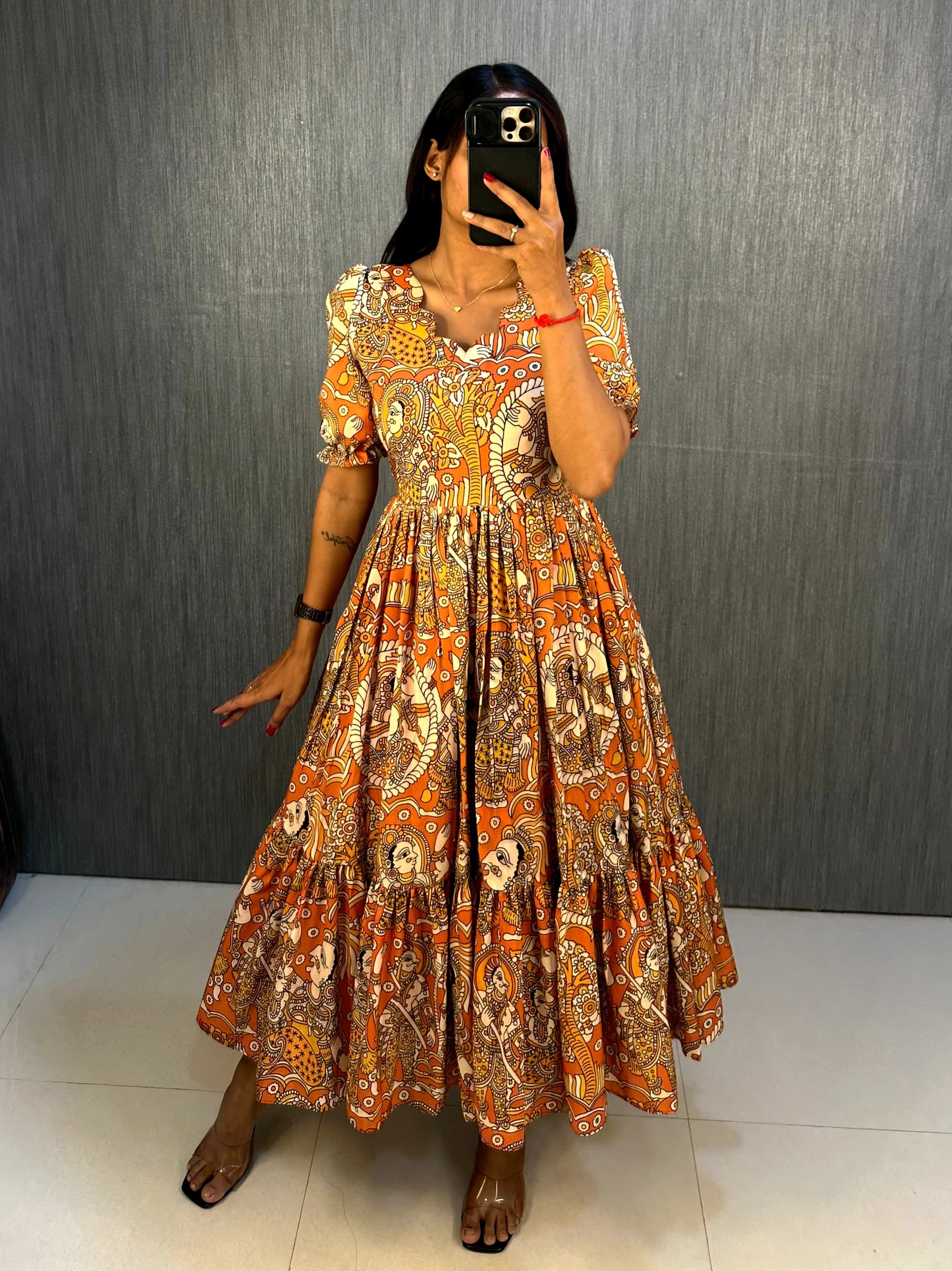 Kalmkari Maxi gown soft Maslin cotton with digital print