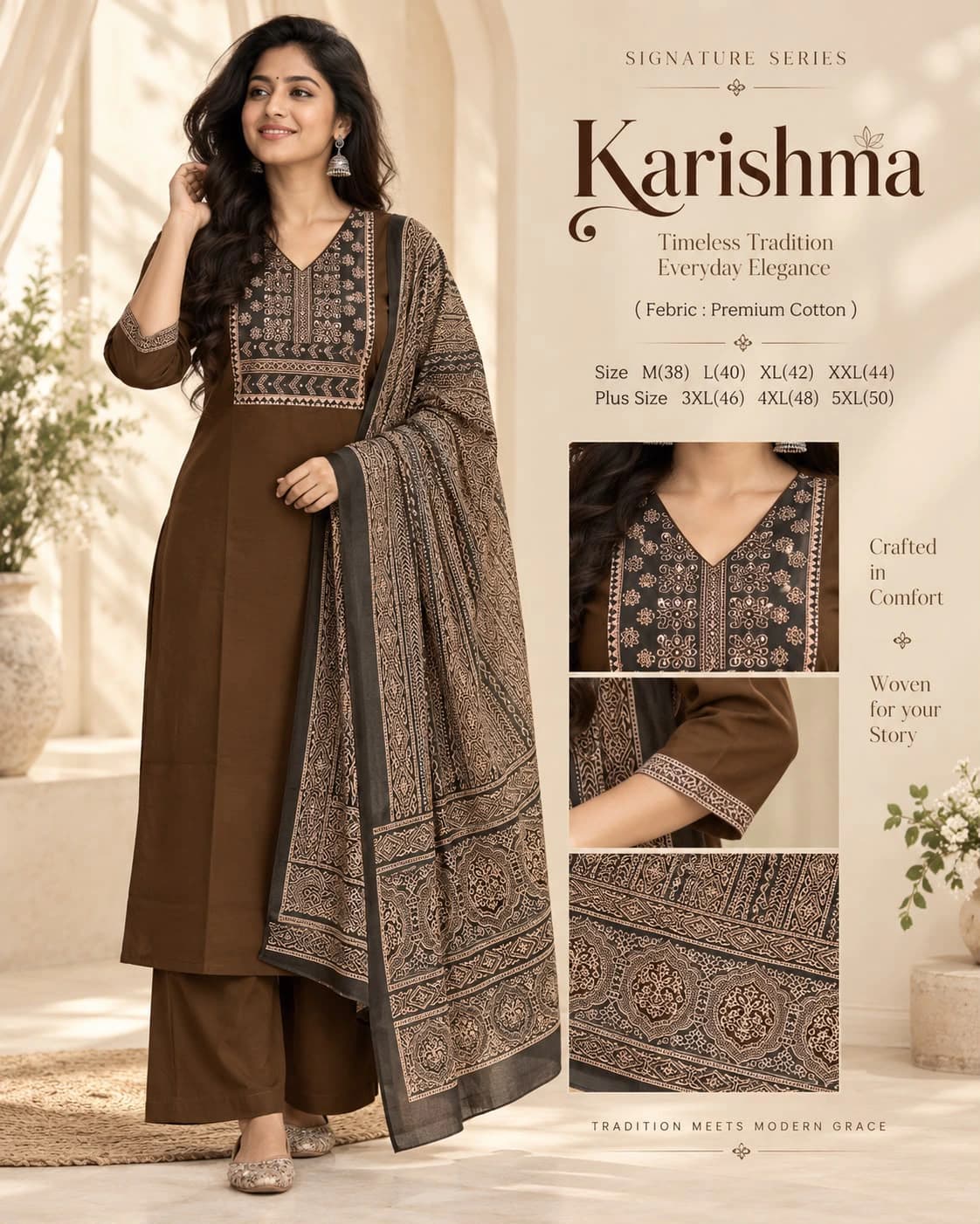 Cotton Ajrakh Print Kurta Set