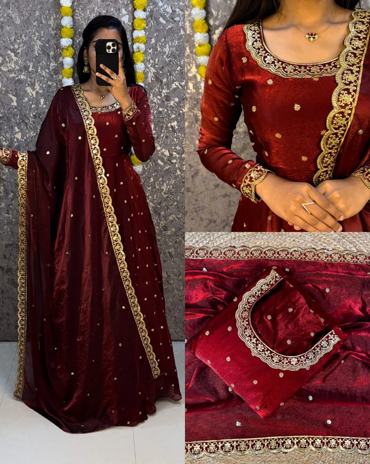 Special Rich sequence embroidery Gown + Dupata