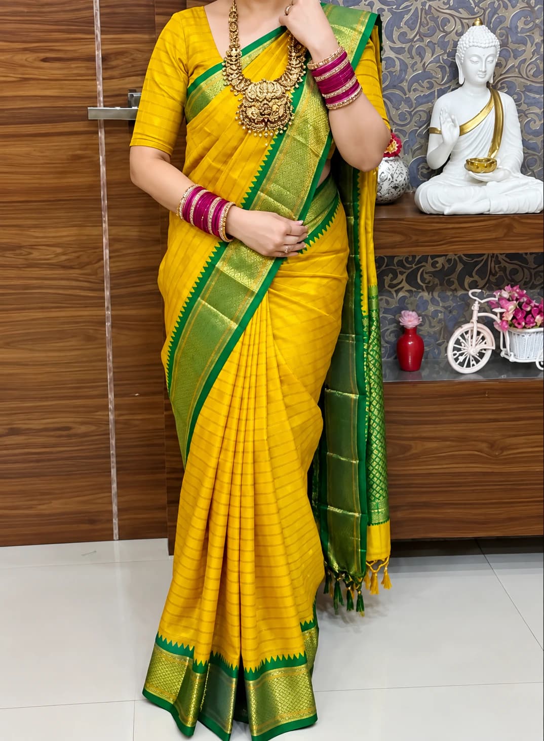 Arani pattu silk checked sarees