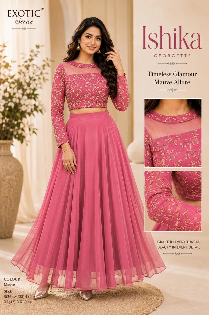 Georgette Embroidered Lehenga Set